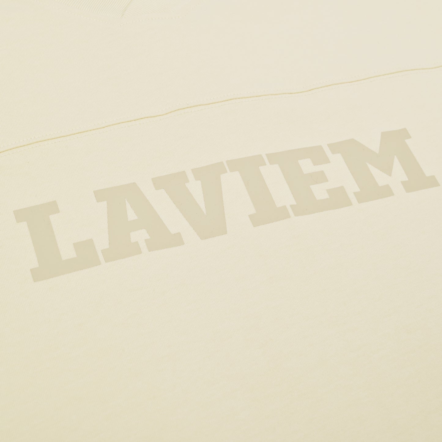 Beige V-neck Boxy Tee