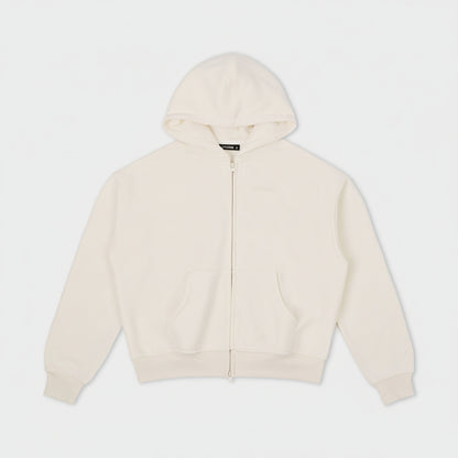Beige hoodie on a light gray background