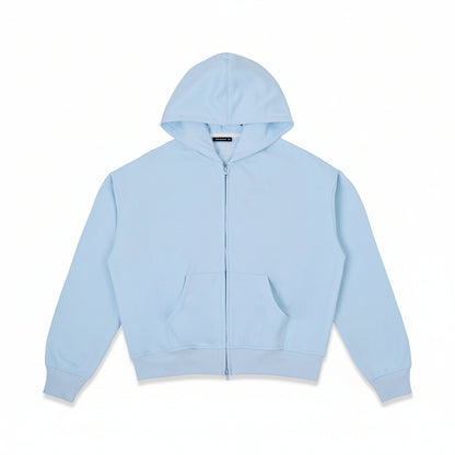 Light blue hoodie on a white background